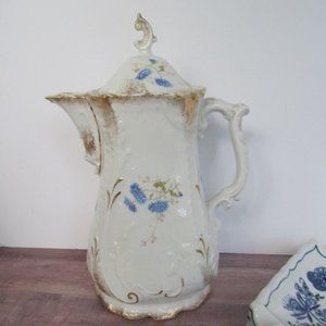 Lovely Chocolate Pot, KPM Germany Blue and White Chocolate pot Tall Tea Pot